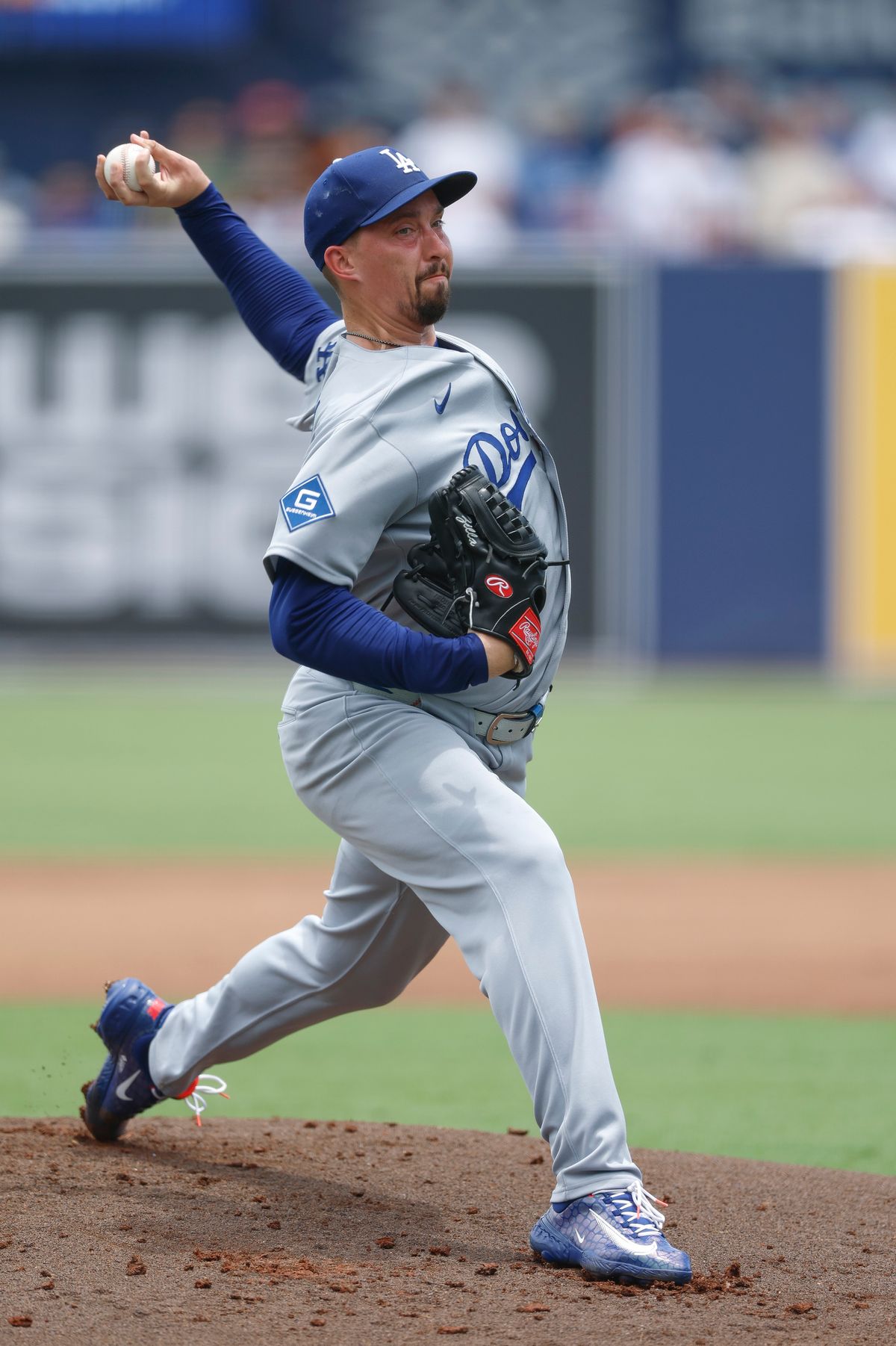 Blake Snell #7 of the Los Angeles Dodgers pitches against the Tampa Bay Rays at George M. Steinbrenner Field on August 02, 2025 in Tampa, Florida.