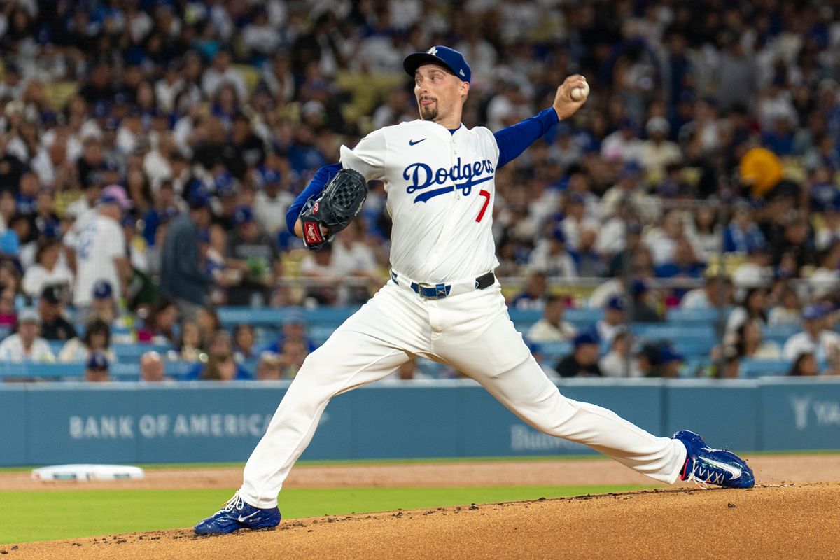 Los Angeles Dodgers pitcher Blake Snell (7) throws a strike during an MLB baseball game against the Colorado Rockies, Wednesday September 10th, 2025 in Los Angeles, California. Los Angeles Dodgers pitcher Blake Snell (7) throws a strike during an MLB baseball game against the Colorado Rockies, Wednesday September 10th, 2025 in Los Angeles, California.