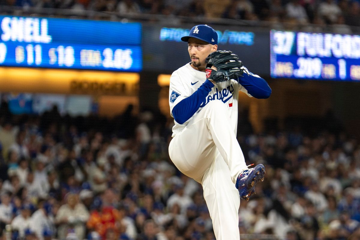 Los Angeles Dodgers pitcher Blake Snell (7) throws a strike during an MLB baseball game against the Colorado Rockies, Wednesday September 10th, 2025 in Los Angeles, California. Los Angeles Dodgers pitcher Blake Snell (7) throws a strike during an MLB baseball game against the Colorado Rockies, Wednesday September 10th, 2025 in Los Angeles, California.