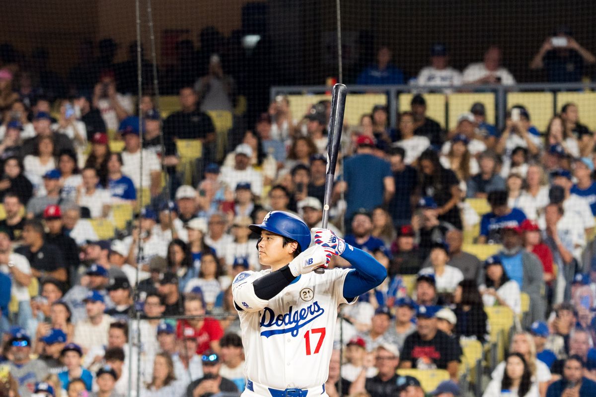 Los Angeles Dodgers designated hitter Shohei Ohtani (17) during an MLB baseball game against the Philadelphia Phillies, Monday September 15th, 2025 in Los Angeles, California. 