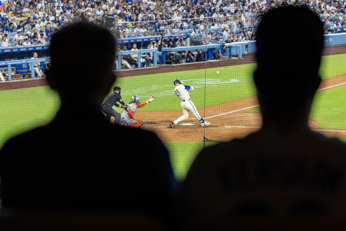Michael Conforto #23 of the Los Angeles Dodgers launches a home run during an MLB game against the San Francisco Giants at Dodger Stadium on September 20, 2025 in Los Angeles, California. Michael Conforto #23 of the Los Angeles Dodgers launches a home run during an MLB game against the San Francisco Giants at Dodger Stadium on September 20, 2025 in Los Angeles, California.