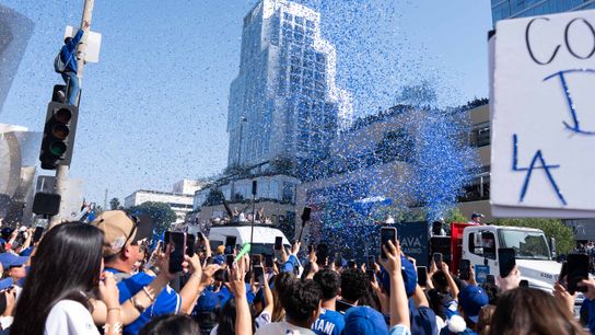 TST Images: Dodgers enjoy championship parade in Downtown taken in Los Angeles (Los Angeles Dodgers)