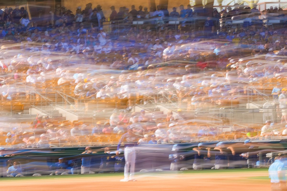 Los Angeles Dodgers 'home crowd' during an MLB spring training baseball game against the Milwaukee Brewers on March 16th, 2026 in Glendale, AZ.