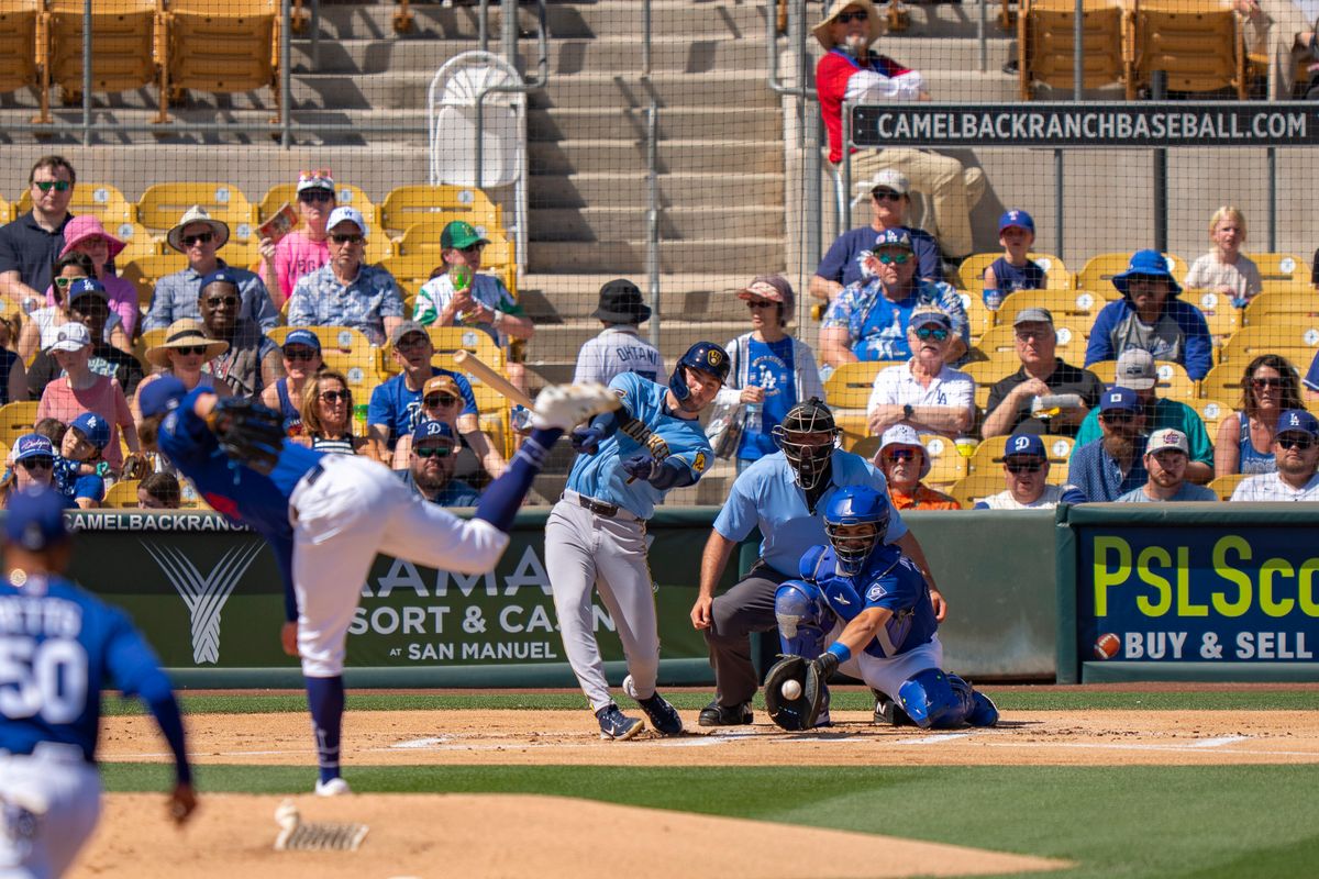 Black (7) during an MLB spring training baseball game against the Milwaukee Brewers on March 16th, 2026 in Glendale, AZ.