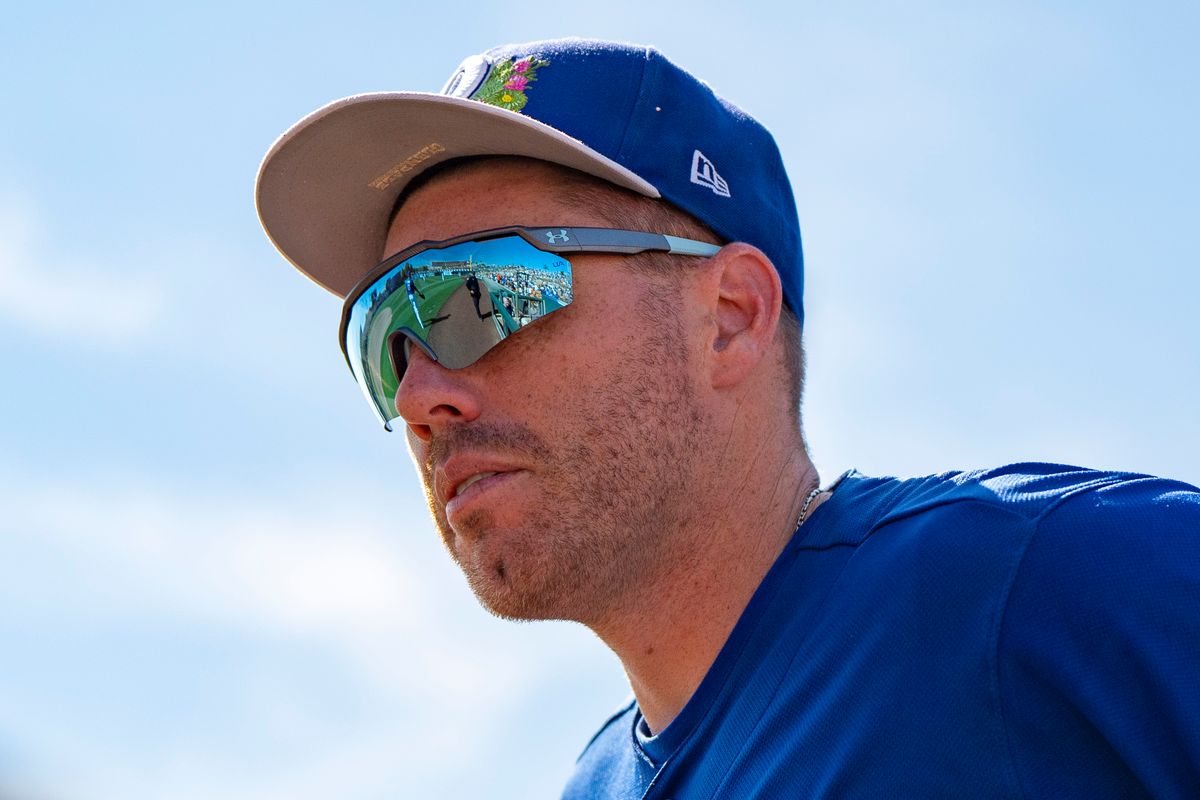 Los Angeles Dodgers first baseman Freddie Freeman (5) leaving the dugout during an MLB spring training baseball game against the Milwaukee Brewers on March 16th, 2026 in Glendale, AZ.