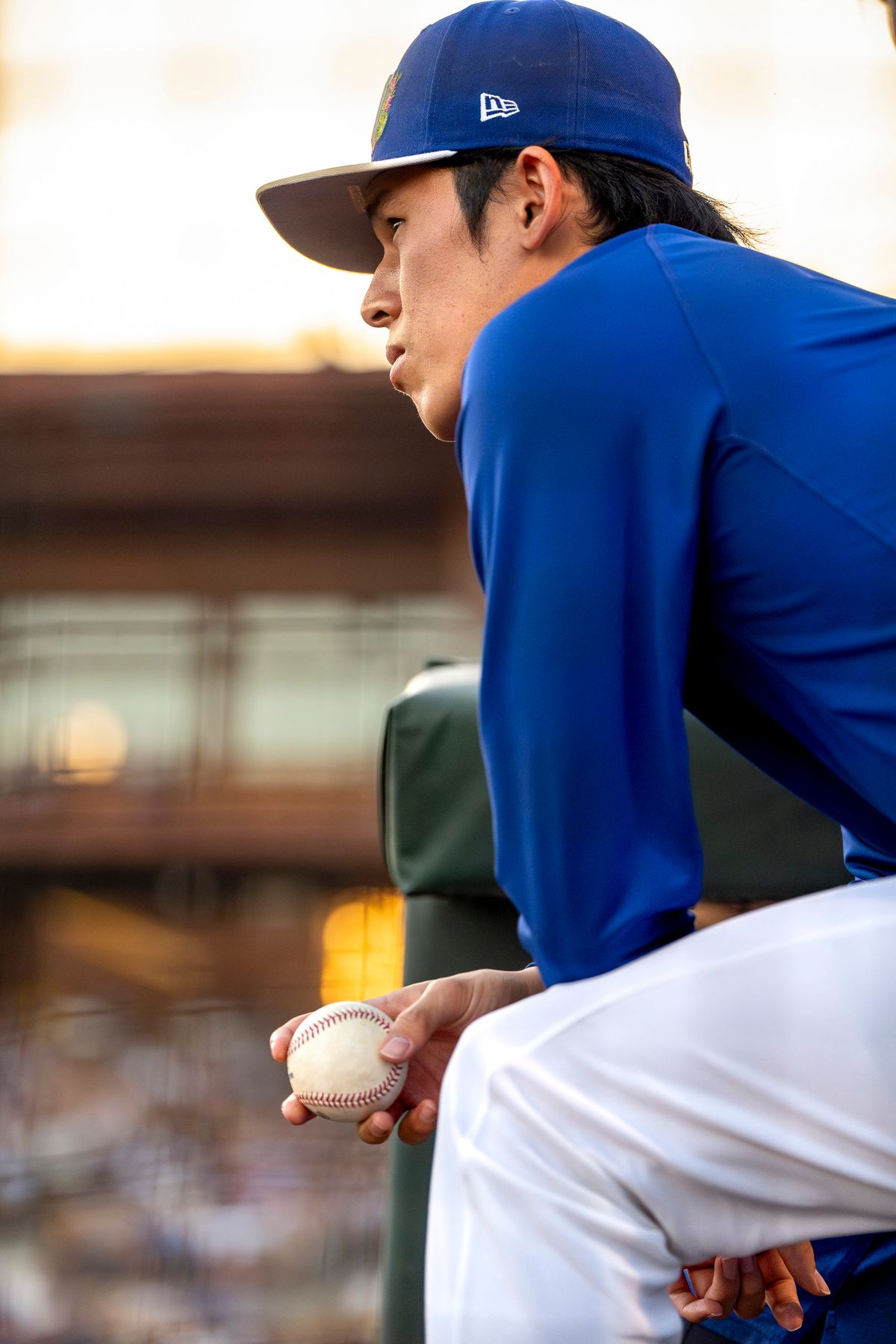 Los Angeles Dodgers pitcher Roki Sasaki (11) watching his teammates during an MLB spring training baseball game against the San Diego Padres on March 20th, 2026 in Glendale, AZ. Los Angeles Dodgers pitcher Roki Sasaki (11) watching his teammates during an MLB spring training baseball game against the San Diego Padres on March 20th, 2026 in Glendale, AZ.