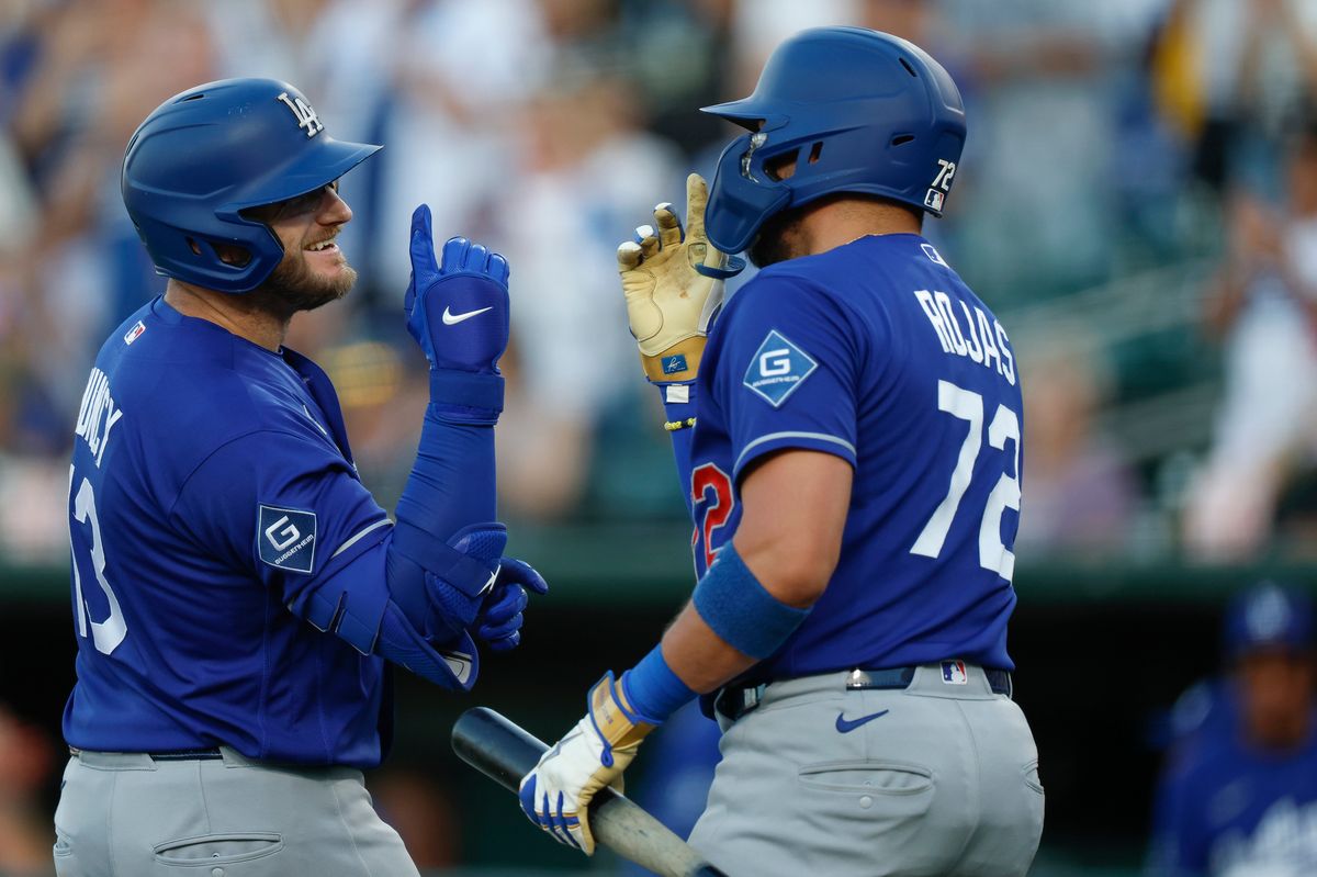 Max Muncy #13 of the Los Angeles Dodgers celebrates a home run against the Athletics at Sutter Health Park on June 29, 2026 in Sacramento, California. 