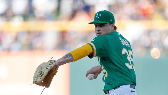 J.T. Ginn #35 of the Athletics pitches against the Los Angeles Dodgers at Sutter Health Park on July 1, 2026 in Sacramento, California. J.T. Ginn #35 of the Athletics pitches against the Los Angeles Dodgers at Sutter Health Park on July 1, 2026 in Sacramento, California.