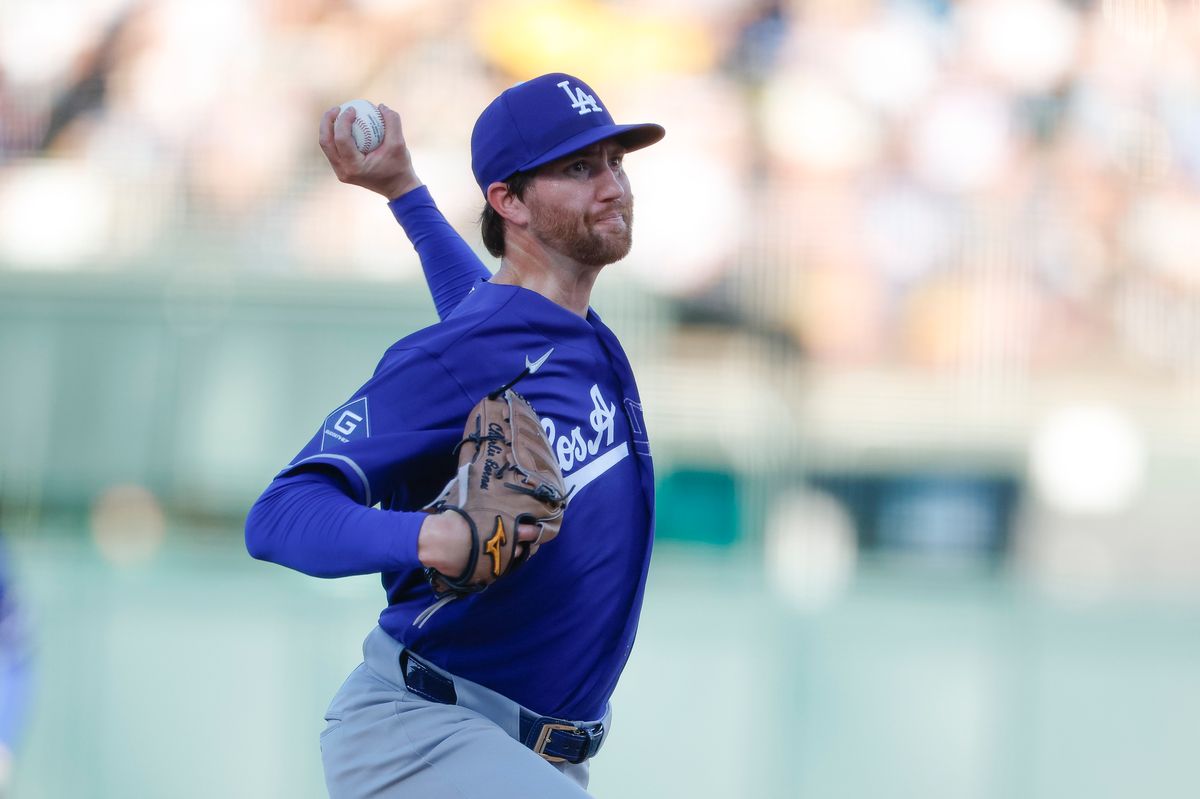 Charlie Barnes #57 of the Los Angeles Dodgers pitches against the Athletics at Sutter Health Park on July 1, 2026 in Sacramento, California. Charlie Barnes #57 of the Los Angeles Dodgers pitches against the Athletics at Sutter Health Park on July 1, 2026 in Sacramento, California.