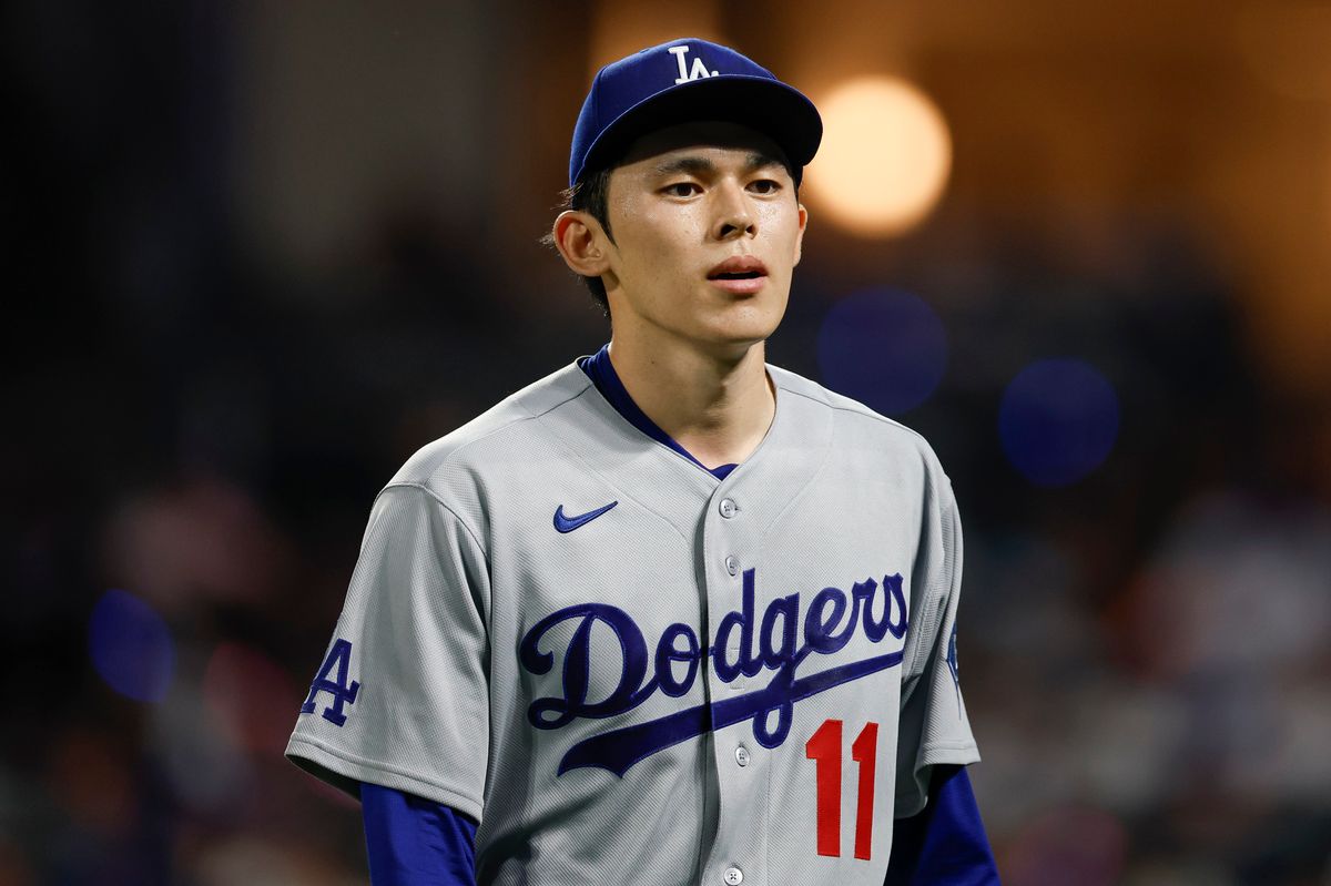 Roki Sasaki #11 of the Los Angeles Dodgers walks back to the dugout against the New York Mets at Citi Field on July 24, 2026 in New York, New York. Roki Sasaki #11 of the Los Angeles Dodgers walks back to the dugout against the New York Mets at Citi Field on July 24, 2026 in New York, New York.