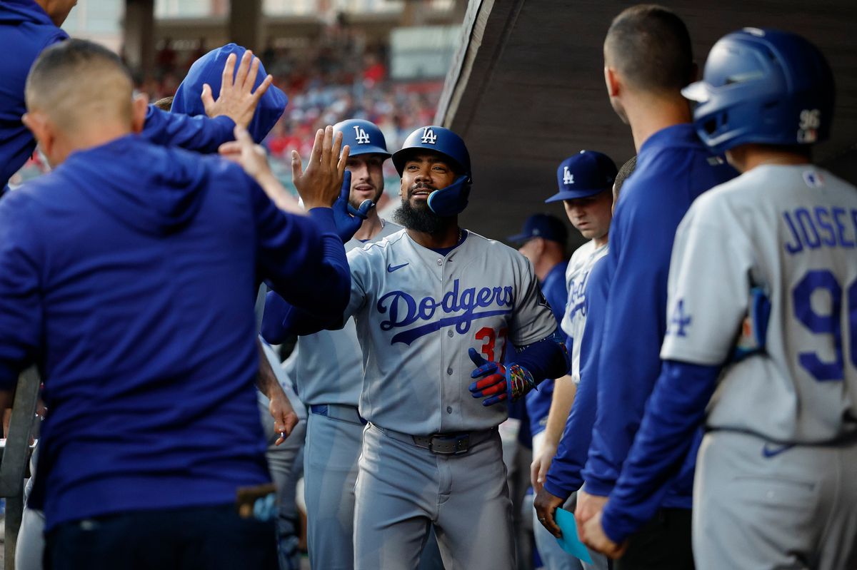 Teoscar Hernandez #37 of the Los Angeles Dodgers celebrates against the Cincinnati Reds at Great American Ball Park on September 14, 2026 in Cincinnati, Ohio. Teoscar Hernandez #37 of the Los Angeles Dodgers celebrates against the Cincinnati Reds at Great American Ball Park on September 14, 2026 in Cincinnati, Ohio.