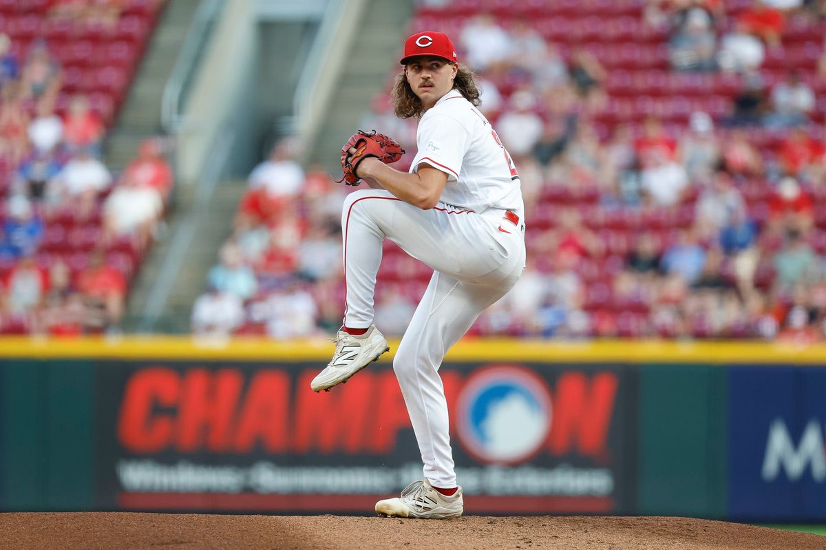 Rhett Lowder #25 of the Cincinnati Reds pitches against the Los Angeles Dodgers at Great American Ball Park on September 15, 2026 in Cincinnati, Ohio. Rhett Lowder #25 of the Cincinnati Reds pitches against the Los Angeles Dodgers at Great American Ball Park on September 15, 2026 in Cincinnati, Ohio.