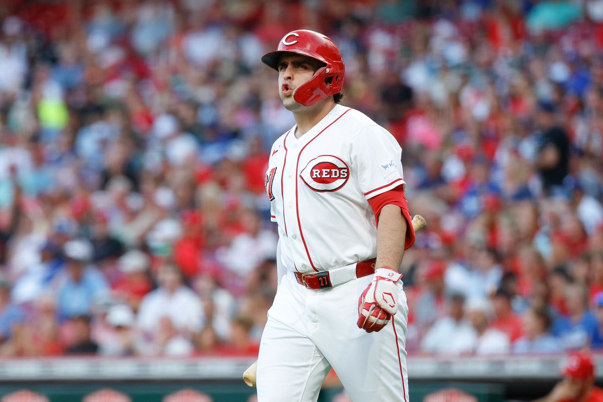 Sal Stewart #27 of the Cincinnati Reds reacts against the Los Angeles Dodgers at Great American Ball Park on September 15, 2026 in Cincinnati, Ohio. Sal Stewart #27 of the Cincinnati Reds reacts against the Los Angeles Dodgers at Great American Ball Park on September 15, 2026 in Cincinnati, Ohio.