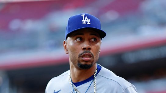 Mookie Betts #50 of the Los Angeles Dodgers takes the field to warm up against the Cincinnati Reds at Great American Ball Park on September 16, 2026 in Cincinnati, Ohio. Mookie Betts #50 of the Los Angeles Dodgers takes the field to warm up against the Cincinnati Reds at Great American Ball Park on September 16, 2026 in Cincinnati, Ohio.