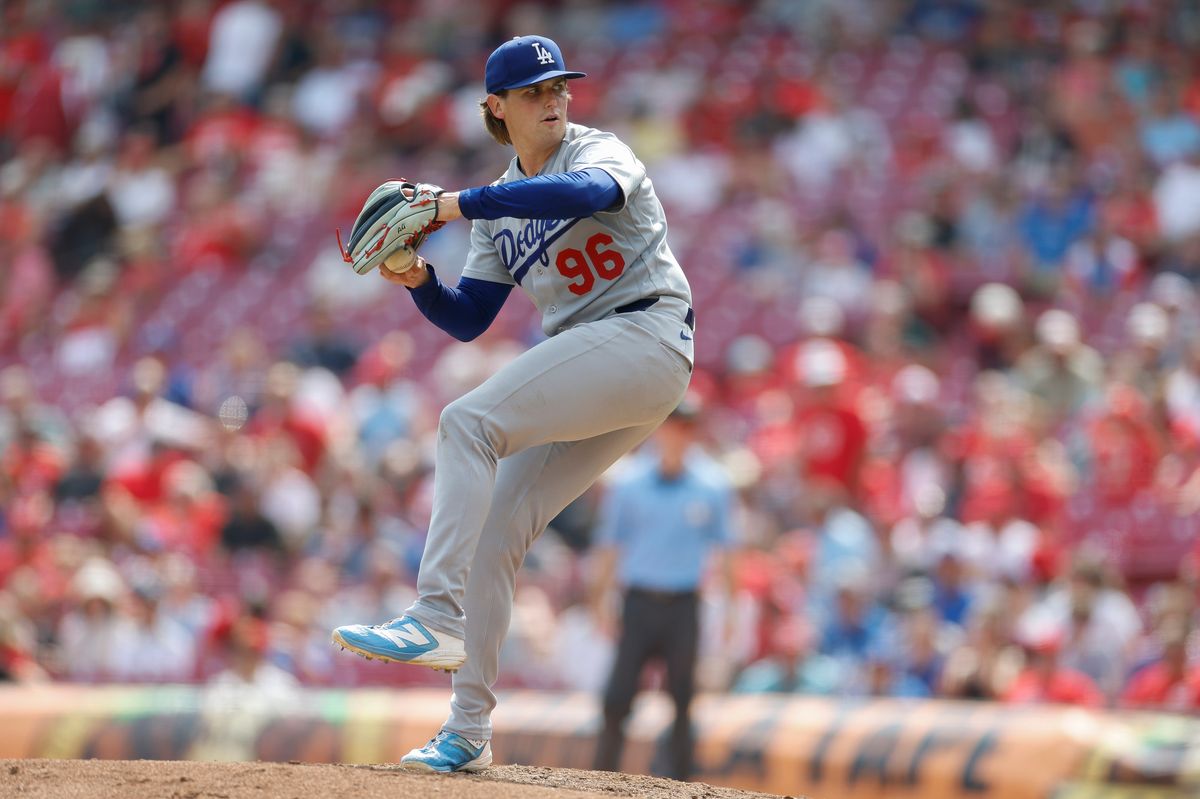 Landon Knack #96 of the Los Angeles Dodgers throws a pitch against the Cincinnati Reds at Great American Ball Park on September 17, 2026 in Cincinnati, Ohio. Landon Knack #96 of the Los Angeles Dodgers throws a pitch against the Cincinnati Reds at Great American Ball Park on September 17, 2026 in Cincinnati, Ohio.