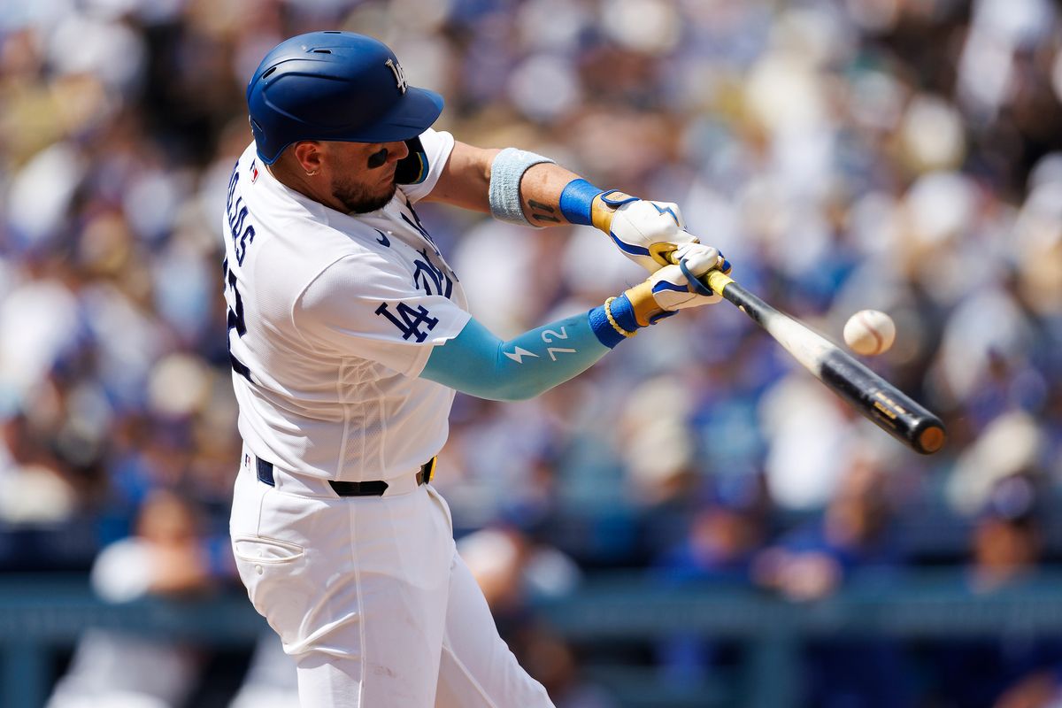Miguel Rojas #72 of the Los Angeles Dodgers hits during the game against the San Francisco Giants at Dodger Stadium on September 20, 2026 in Los Angeles, California. Miguel Rojas #72 of the Los Angeles Dodgers hits during the game against the San Francisco Giants at Dodger Stadium on September 20, 2026 in Los Angeles, California.