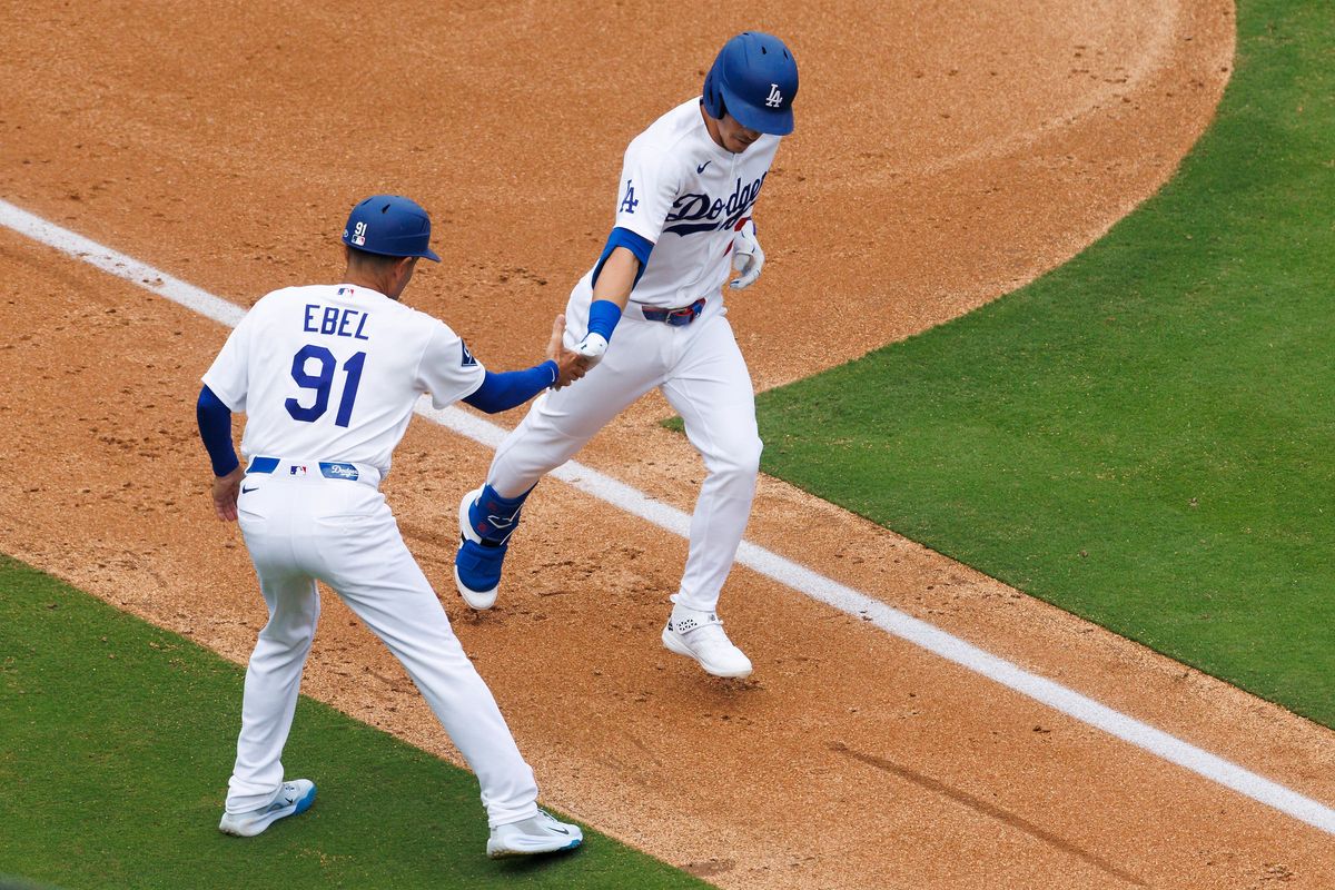Tommy Edman #25 of the Los Angeles Dodgers celebrates a home run during the game against the San Francisco Giants at Dodger Stadium on September 20, 2026 in Los Angeles, California. Tommy Edman #25 of the Los Angeles Dodgers celebrates a home run during the game against the San Francisco Giants at Dodger Stadium on September 20, 2026 in Los Angeles, California.