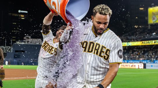 Padres rally repeatedly, Bogaerts delivers in ninth to walk-off Rockies taken at Petco Park (San Diego Padres). Photo by David Frerker - Imagn Images