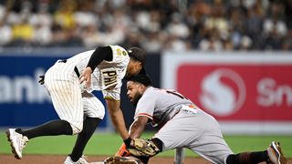 Lack of traffic leads to Padres winning streak getting snapped by Giants  taken at Petco Park (San Diego Padres). Photo by Denis Poroy - Imagn Images