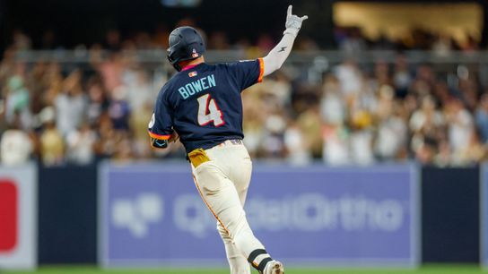 Bowen's first homer, strong pitching lift Padres over Giants taken at Petco Park (San Diego Padres). Photo by David Frerker-Imagn Images