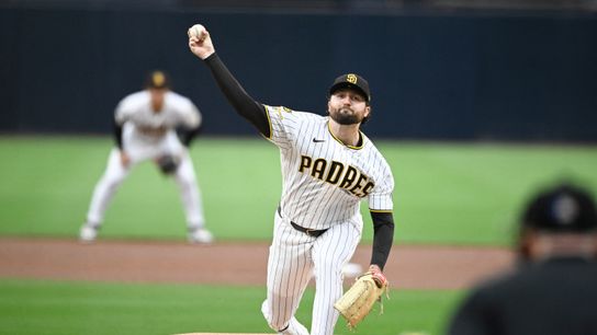 San Diego Padres pitcher Casey Mize (32) delivers during the first inning against the Milwaukee Brewers at Petco Park. San Diego Padres pitcher Casey Mize (32) delivers during the first inning against the Milwaukee Brewers at Petco Park.