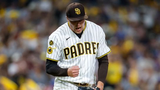Sep 26, 2026; San Diego, California, USA; San Diego Padres relief pitcher Mason Miller (22) celebrates after defeating the Arizona Diamondbacks at Petco Park. Sep 26, 2026; San Diego, California, USA; San Diego Padres relief pitcher Mason Miller (22) celebrates after defeating the Arizona Diamondbacks at Petco Park.