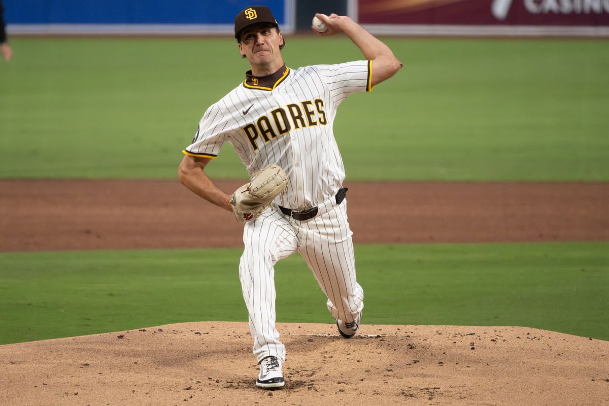 San Diego Padres Left-Handed Pitcher, Luke Hart (68), throws a pitch against the Cleveland Guardians during an MLB Baseball game at Petco Park in San Diego, CA, on March 31, 2025. San Diego Padres Left-Handed Pitcher, Luke Hart (68), throws a pitch against the Cleveland Guardians during an MLB Baseball game at Petco Park in San Diego, CA, on March 31, 2025.