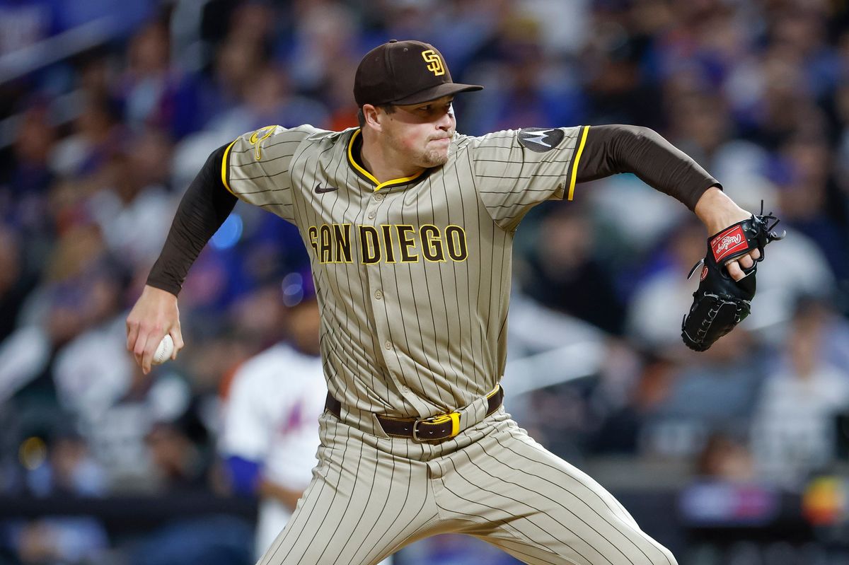 Mason Miller #22 throws a pitch against the Mets at Citi Field on September 17, 2025 in New York.