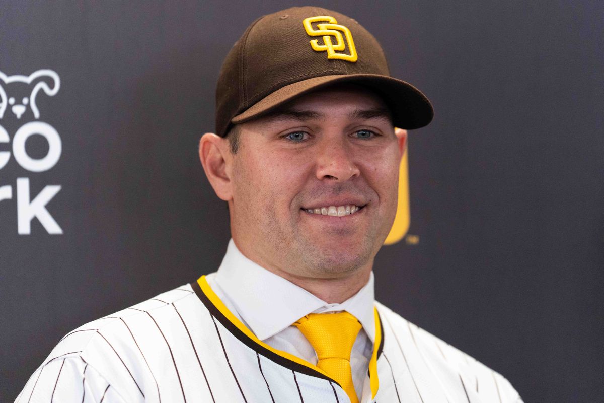 Craig Stammen is introduced as the new Padres manager, Monday November 10, 2025 in San Diego, Calif.