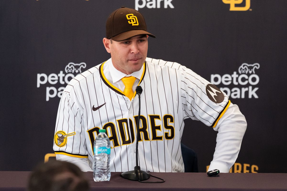 Craig Stammen is introduced as the new Padres manager, Monday November 10, 2025 in San Diego, Calif.