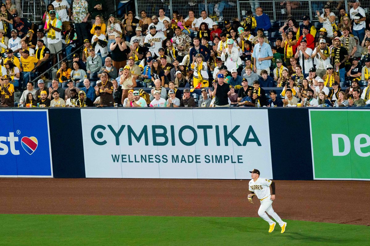 San Diego Padres relief pitcher Adrian Morejon (50) enters the game during an MLB game between the Detroit Tigers and the San Diego Padres, Friday March 27, 2026 at Petco Park in San Diego, Calif.
