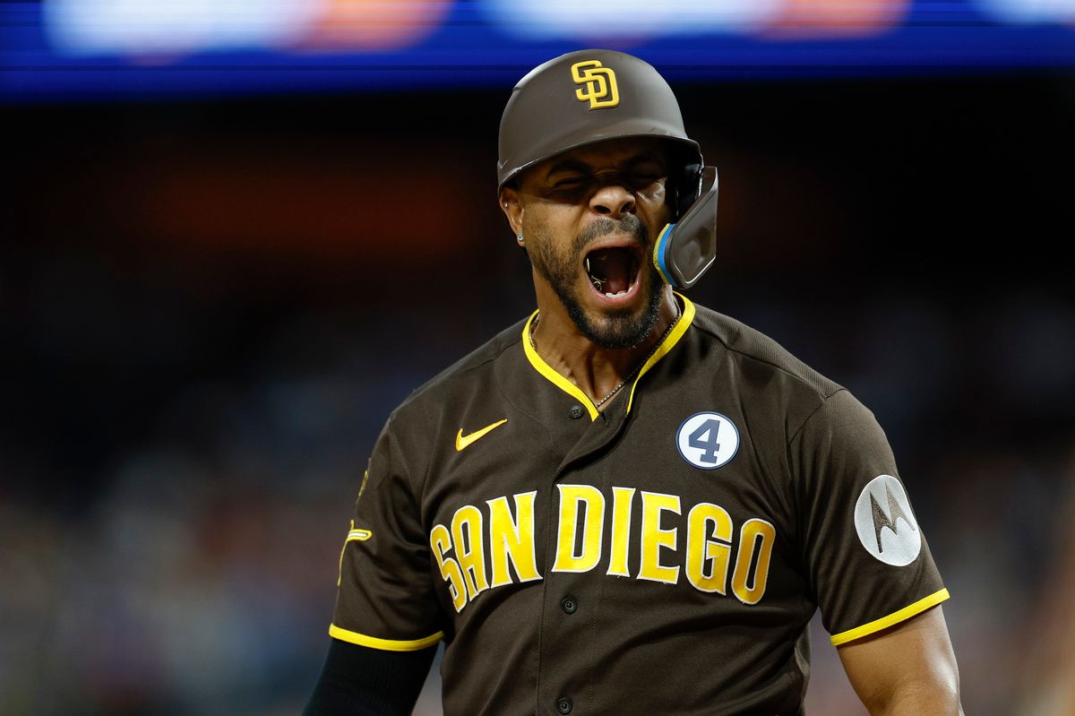 Xander Bogaerts #2 of the San Diego Padres reacts against the Philadelphia Phillies at Citizens Bank Park on June 2, 2026 in Philadelphia, Pennsylvania.