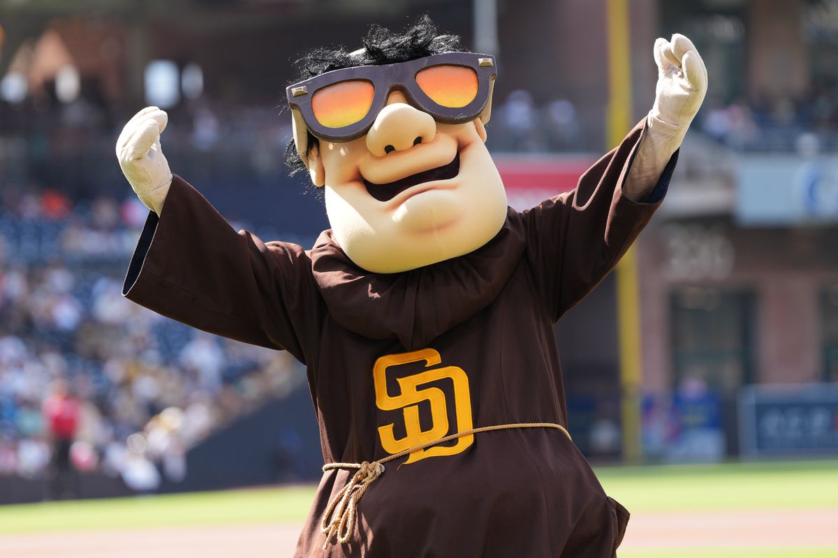 Padres masco gets the crowd going before an MLB baseball game against the Astros, Saturday August 08, 2026 in San Diego, California. Padres masco gets the crowd going before an MLB baseball game against the Astros, Saturday August 08, 2026 in San Diego, California.