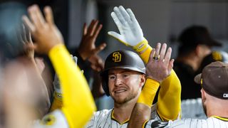 Early O’Hearn slam and Vásquez gem help Padres blank Brewers taken at Petco Park (San Diego Padres). Photo by David Frerker - Imagn Images