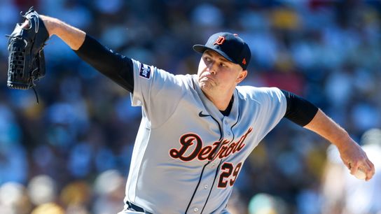 Skubal schools Padres on Opening Day and Stammen's first day taken at Petco Park (San Diego Padres). Photo by David Frerker-Imagn Images