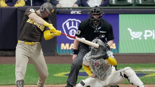 HOLY SHEETS: Gavin's late three-run home run powers Padres past Brewers (San Diego Padres). Photo by Mark Hoffman/Milwaukee Journal Sentinel / USA TODAY NETWORK via Imagn Images