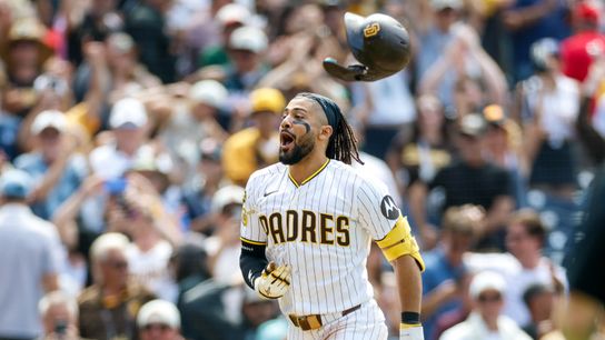 Fernando Tatis Jr. saves Padres with 9th Inning Walk-Off Homer taken at Petco Park (San Diego Padres). Photo by David Frerker-Imagn Images