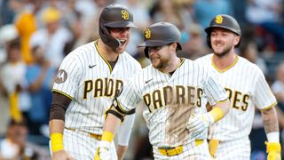 Jake Cronenworth shakes off scare, powers Padres past Diamondbacks taken at Petco Park (San Diego Padres). Photo by David Frerker-Imagn Images