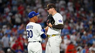 Miller throws heat to lone batter, pitching breaks records at All-Star Game taken at Citizens Bank Park (San Diego Padres). Photo by Eric Hartline - Imagn Images