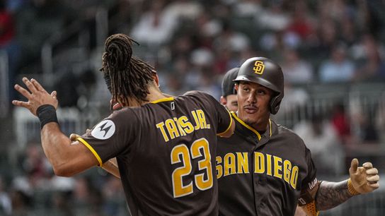 Machado’s pair, Merrill and Tatis mash home runs, power Padres past Braves taken at Truist Park (San Diego Padres). Photo by Dale Zanine - Imagn Images