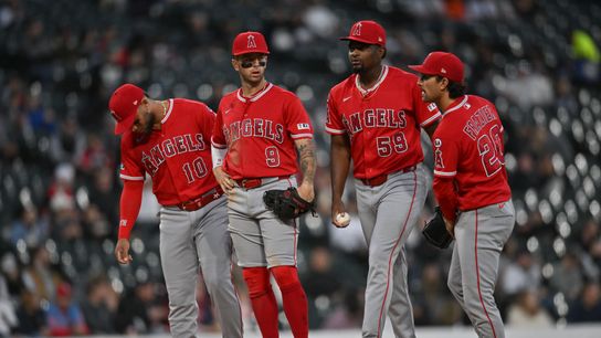 Angels lose fifth-straight behind dormant bats and rare José Soriano stutter taken at Rate Field (Los Angeles Angels). Photo by Patrick Gorski-Imagn Images