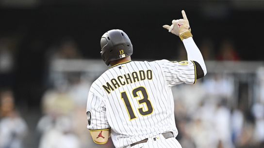 Jul 9, 2026; San Diego, California, USA; San Diego Padres third baseman Manny Machado (13) rounds the bases after hitting a solo home run during the second inning against the Arizona Diamondbacks at Petco Park. Jul 9, 2026; San Diego, California, USA; San Diego Padres third baseman Manny Machado (13) rounds the bases after hitting a solo home run during the second inning against the Arizona Diamondbacks at Petco Park.