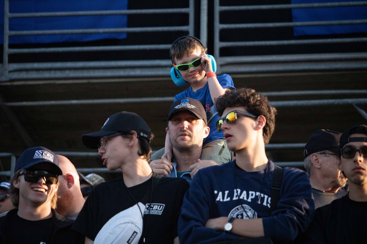  A young fan in the crowd during Super Drift Challenge #2 at the 2025 Acura Grand Prix of Long Beach. 