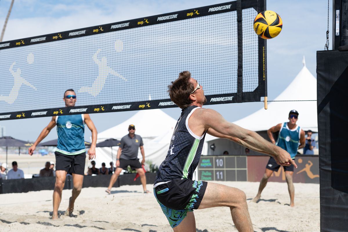 Miami Mayhem's Taylor Crabb chases to keep the ball in play during a match between the Miami Mayhem and Dallas Dream at AVP Long Beach on Saturday, July 12, 2026 at Alamitos Beach in Long Beach Calif Miami Mayhem's Taylor Crabb chases to keep the ball in play during a match between the Miami Mayhem and Dallas Dream at AVP Long Beach on Saturday, July 12, 2026 at Alamitos Beach in Long Beach Calif
