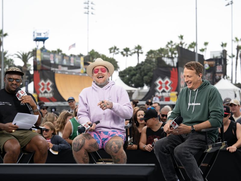 Selema Masekela, Jason Ellis and Tony Hawk at 2023 X Games California. Brett Wilhelm/X Games Selema Masekela, Jason Ellis and Tony Hawk at 2023 X Games California. Brett Wilhelm/X Games