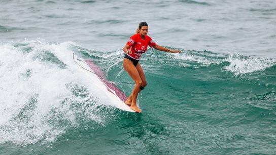 Avalon Gall of United States hangs ten at the U.S. Open of Surfing. Avalon Gall of United States hangs ten at the U.S. Open of Surfing.