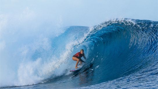 Built for the barrel: Erin Brooks’ fearless journey to the top taken Tavarua Island, Fiji (Surfing). Photo by World Surf League / Matt Dunbar
