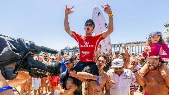 ake Marshall of the United States after winning the Final at the Lexus US Open of Surfing. ake Marshall of the United States after winning the Final at the Lexus US Open of Surfing.