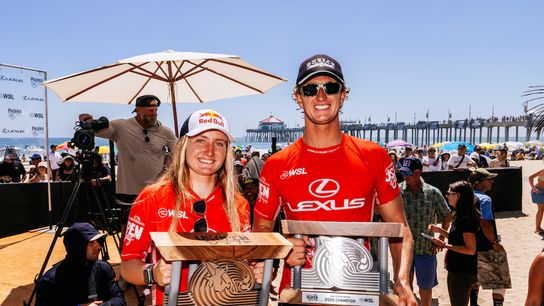 Marshall, Kerr claim emotional victories at 2026 Lexus U.S. Open of Surfing taken Huntington Beach, CA (Combat). Photo by @WSL