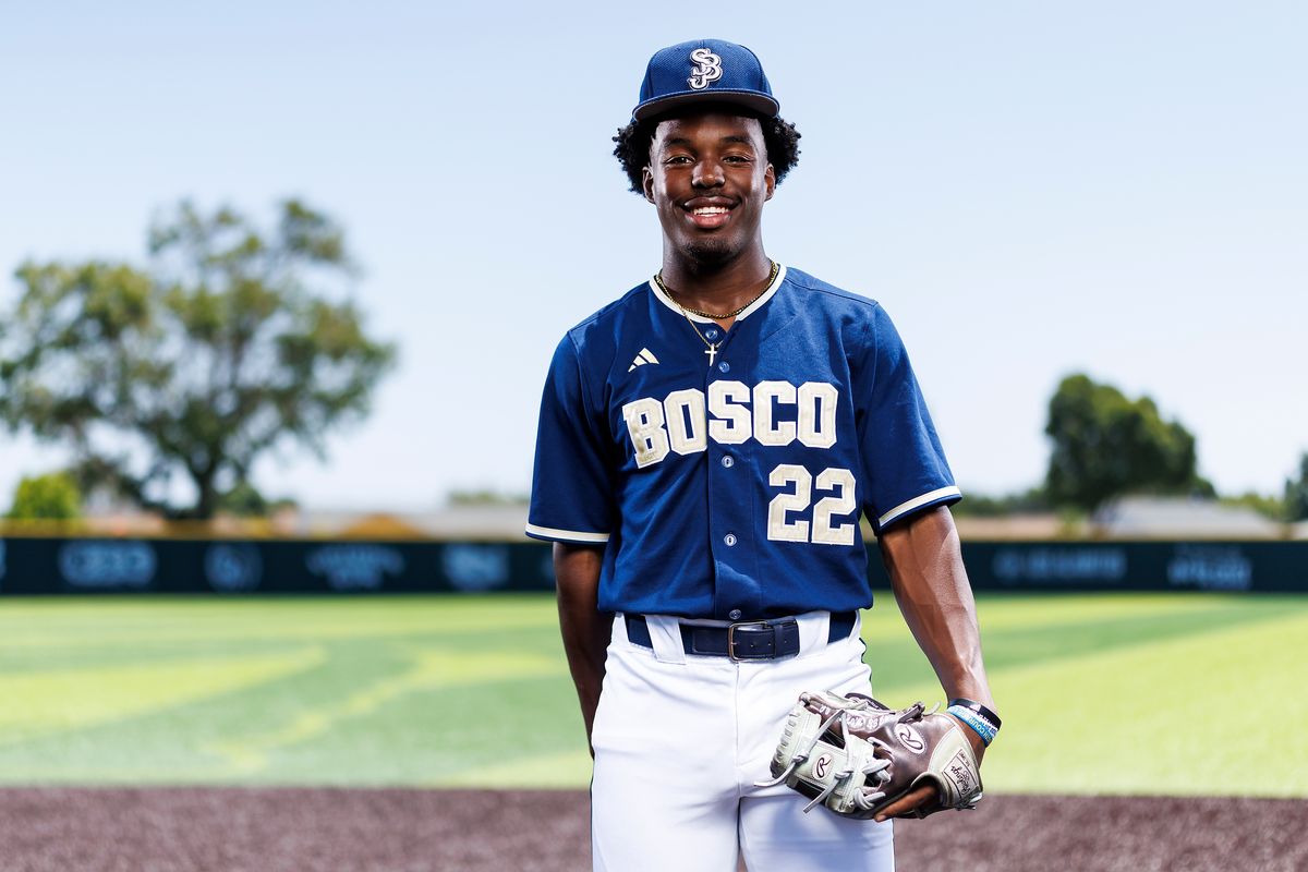 James Clark #22 of St. John Bosco High School poses for a portrait at St. John Bosco High School on May 21, 2026 in Bellflower, California.